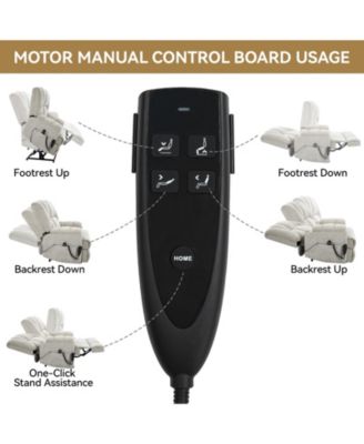 Dual Motor Heat Massage Power Lift Recliner Chair, Up to 350 lbs, Medium-Firm, Heavy-Duty with Power Remote