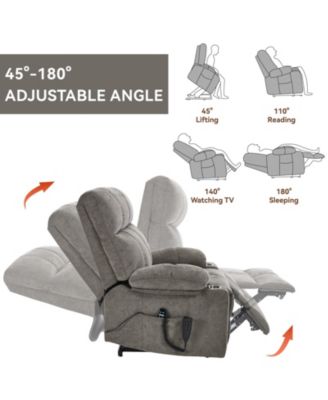 Dual Motor Chenille Power Lift Recliner Chair with Infinite Position