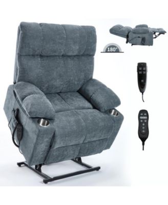 Dual Motor Chenille Power Lift Recliner Chair with Infinite Position