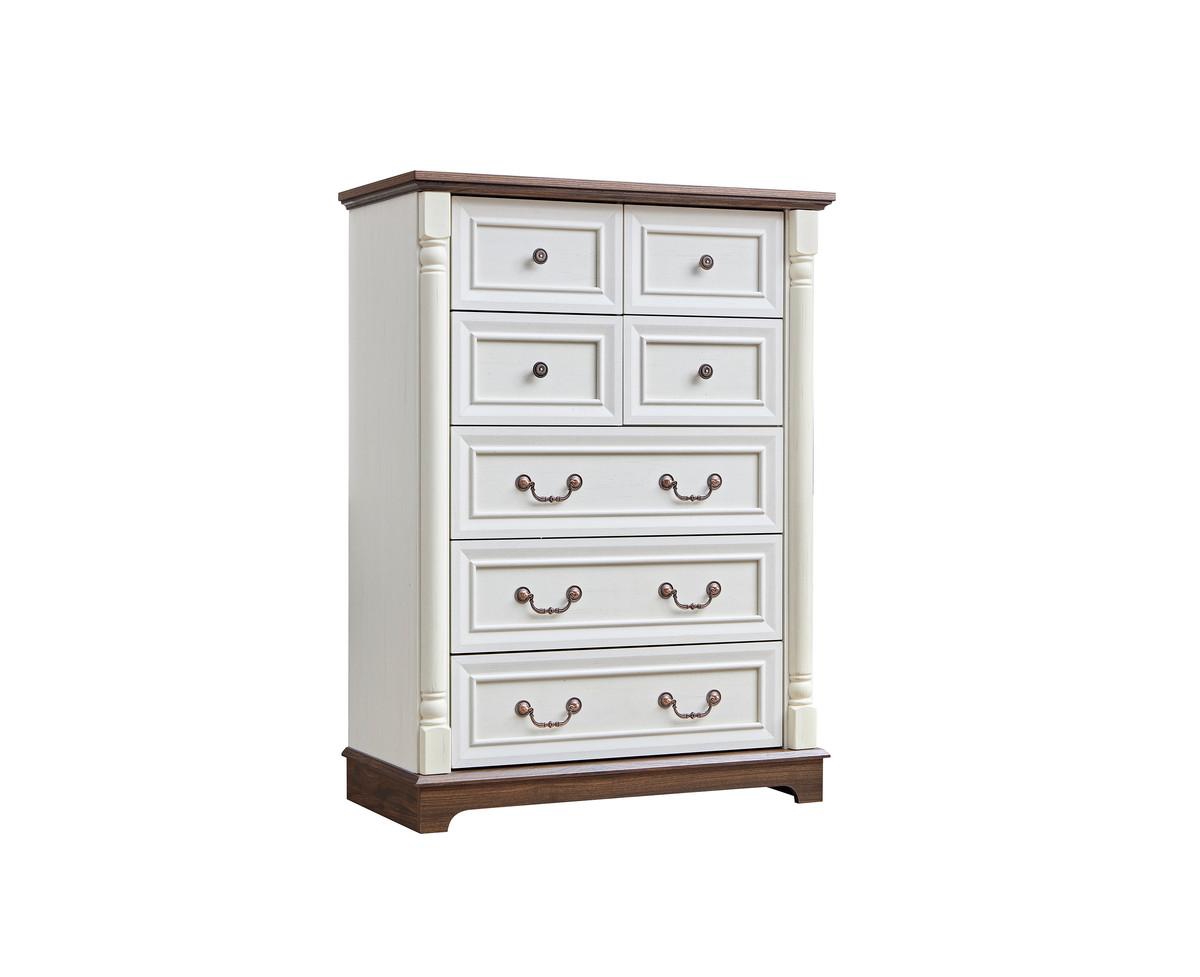 7 Drawer Dresser Chest for Bedroom with Wooden Base and Riser Trim, Wooden Rustic Rustic Chest of Drawers, Storage Dresser for Bedroom, Living Room -