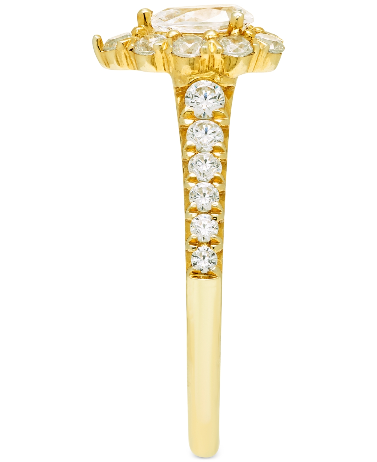 Macy's Diamond Pear Halo Engagement Ring (1 Ct. T.w.) In 14k Gold In Gold