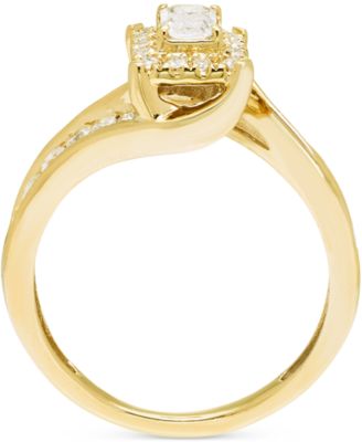 Diamond Emerald-Cut Halo Swirl Bridal Set (1 ct. t.w.) in 14k Gold