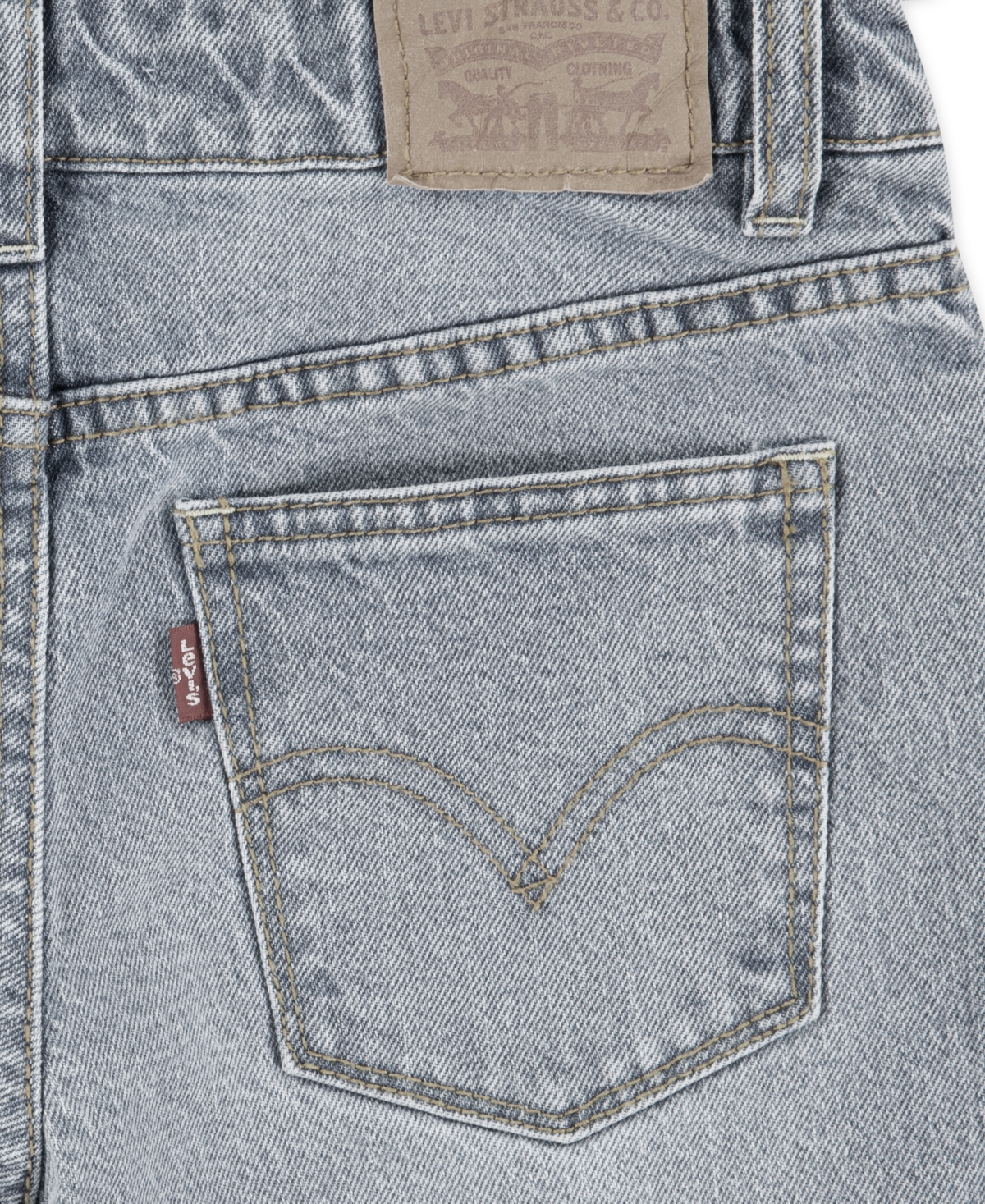 Levi's Big Girls Oversized Denim Overalls In Gray