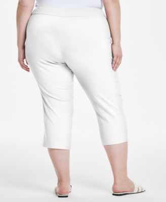 Plus Size Tummy Control Pull-On Capri Pants, Exclusively at Macy's