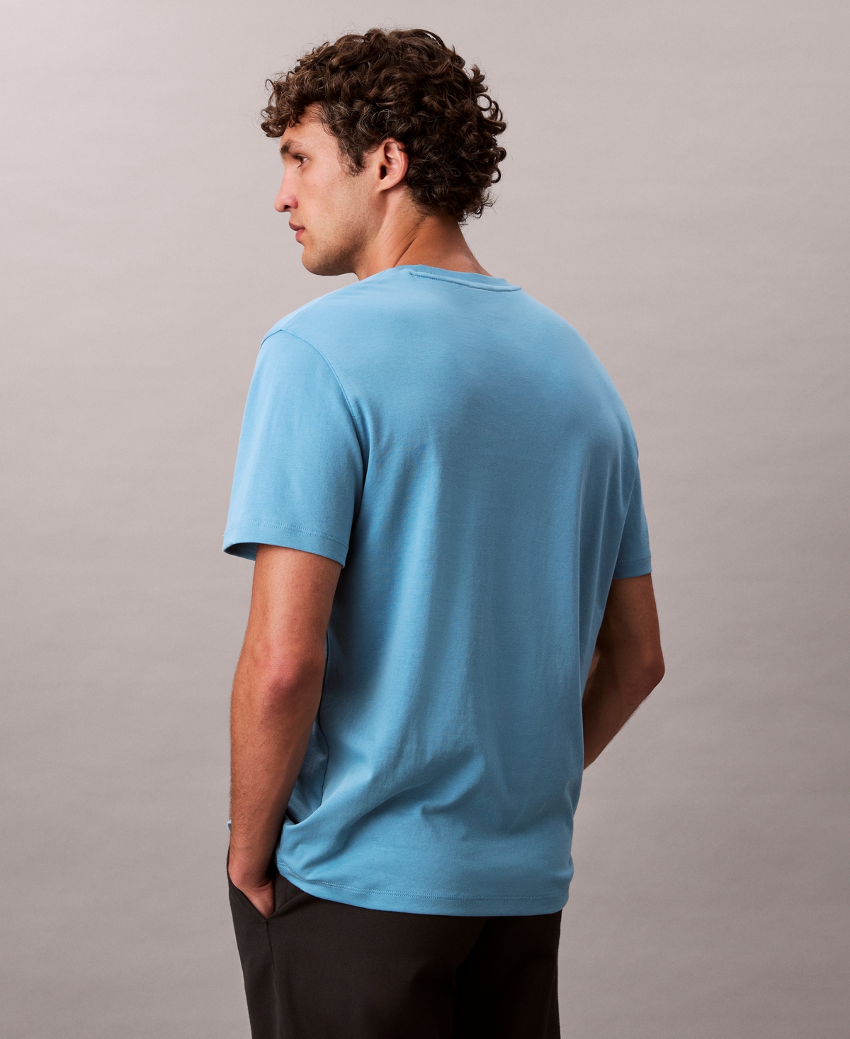 Calvin Klein Men's Short Sleeve Supima Cotton Interlock T-shirt In Blue