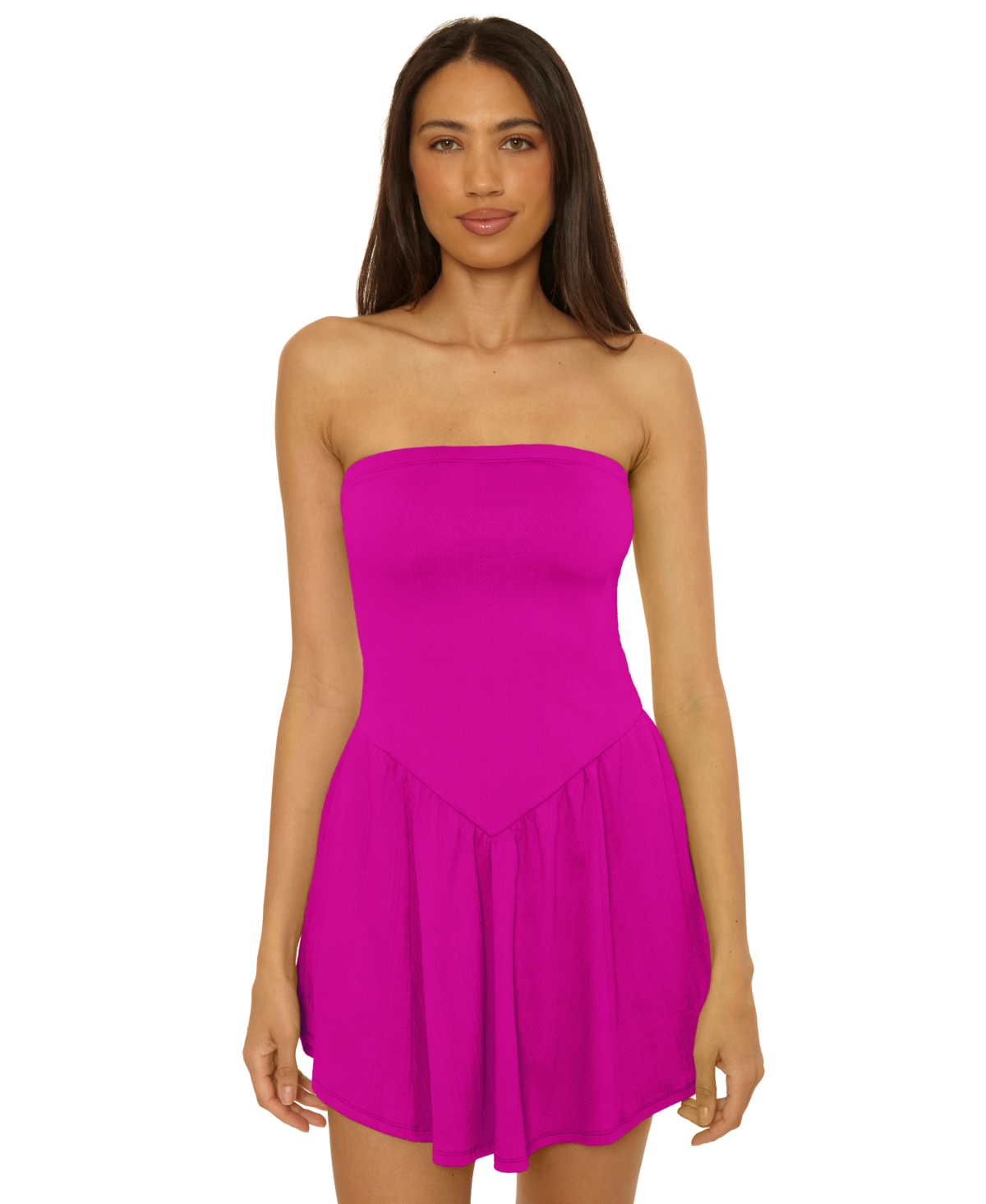 Becca Palma Strapless Cover-up Minidress In Pink