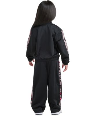 Toddler & Little Girls Tricot Long-Sleeve Full-Zip Jacket & Wide-Leg Pants, 2 Piece Set 