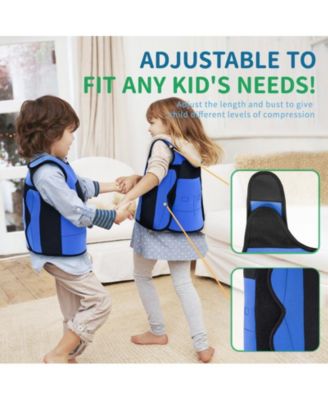 Medium Blue Weighted Compression Vest for Kids with Sensory Needs