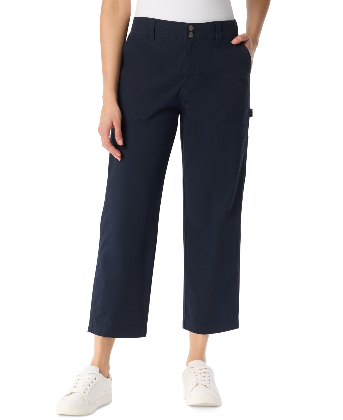 Women's High Rise Cropped Cargo Pants - Midnight Affair