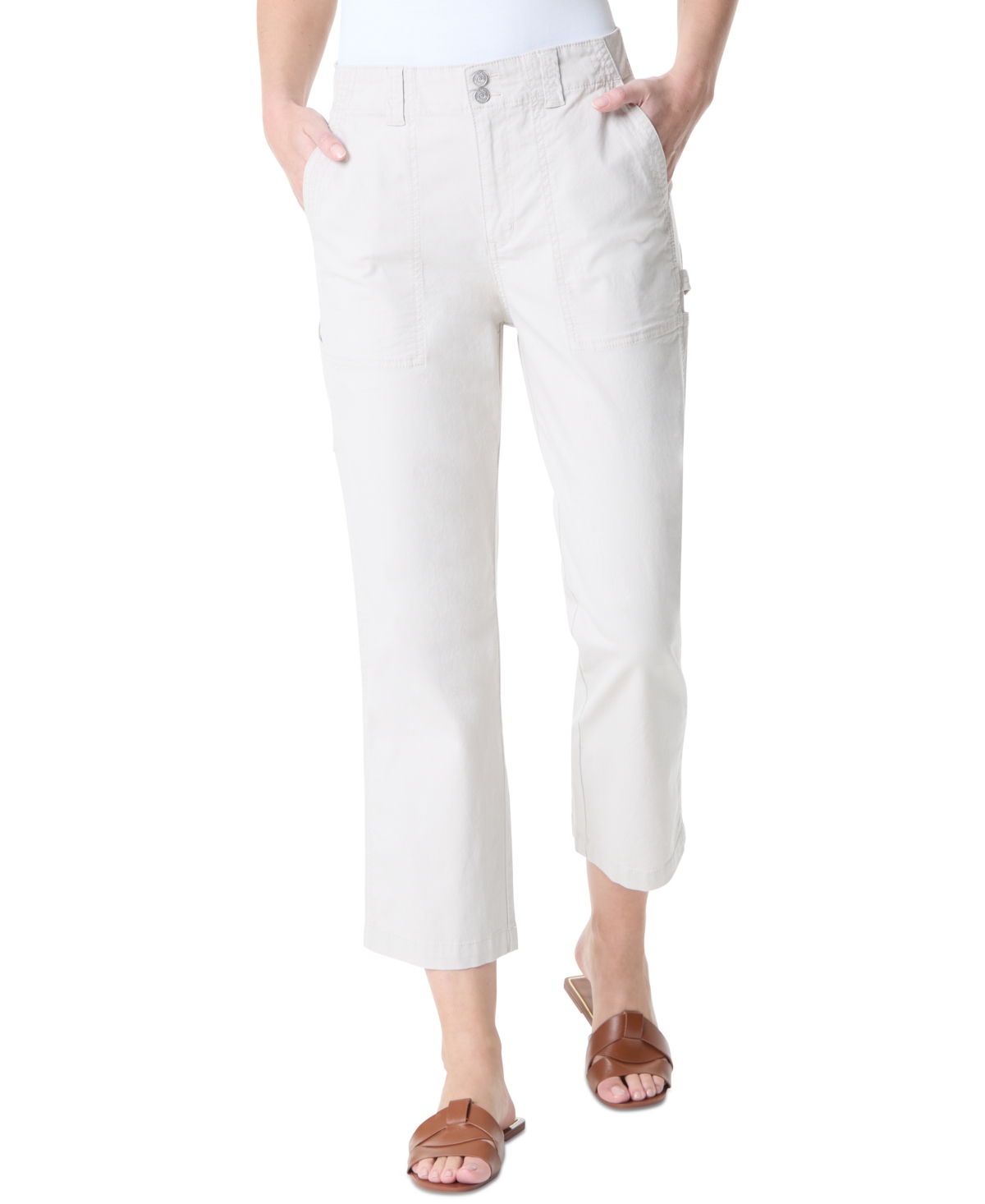 Women's High Rise Cropped Cargo Pants - Midnight Affair