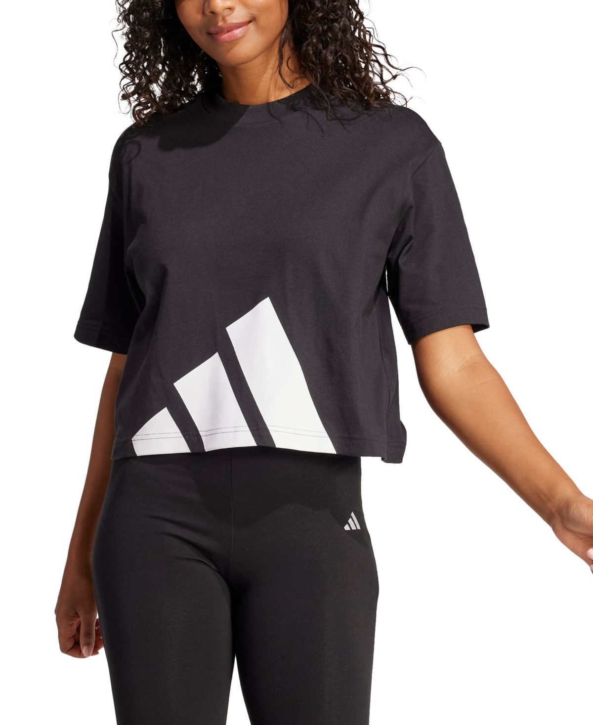 adidas Women's Cotton Logo Boxy Short-Sleeve T-Shirt