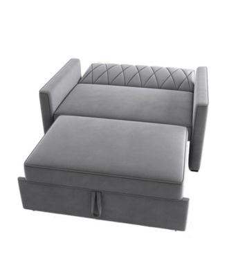 51" Velvet Riverside Convertible Loveseat Bed, Created for Macy's