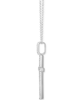 Men's Diamond Pav&eacute; Cross 22" Pendant Necklace (1 ct. t.w.) in 10k White Gold