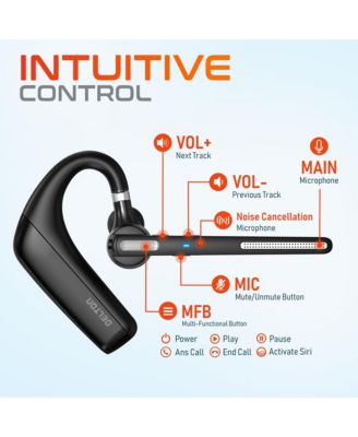 Ultralight Bluetooth Headset with Noise Cancelling Microphone, Bluetooth Earpiece with Charging Case, Auto Pair USB Dongle for PC/Laptop, Compatible with MS Teams, Zoom, Google Meet, and More - Black