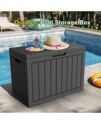 45 Gal Deck Box Resin for Patio Garden Furniture, Outdoor Storage Container