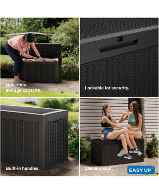 Mondawe 100 Gallon Wicker Resin Deck Box