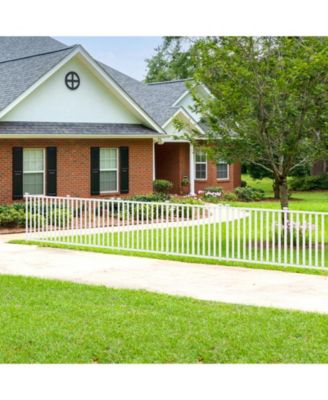 2 Piece Vinyl Picket Fence Set for Garden and Yard Decoration