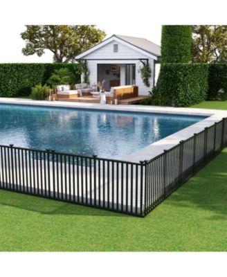 2 Piece Vinyl Picket Fence Set for Garden and Yard Decoration