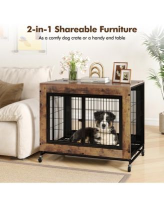 Industrial Dog Kennel with Flip-up Top 3 Lockable Doors and Removable Tray