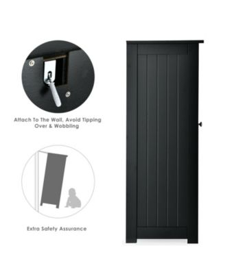 Bathroom Floor Cabinet Side Storage Cabinet with 3 Drawers and 1 Cupboard