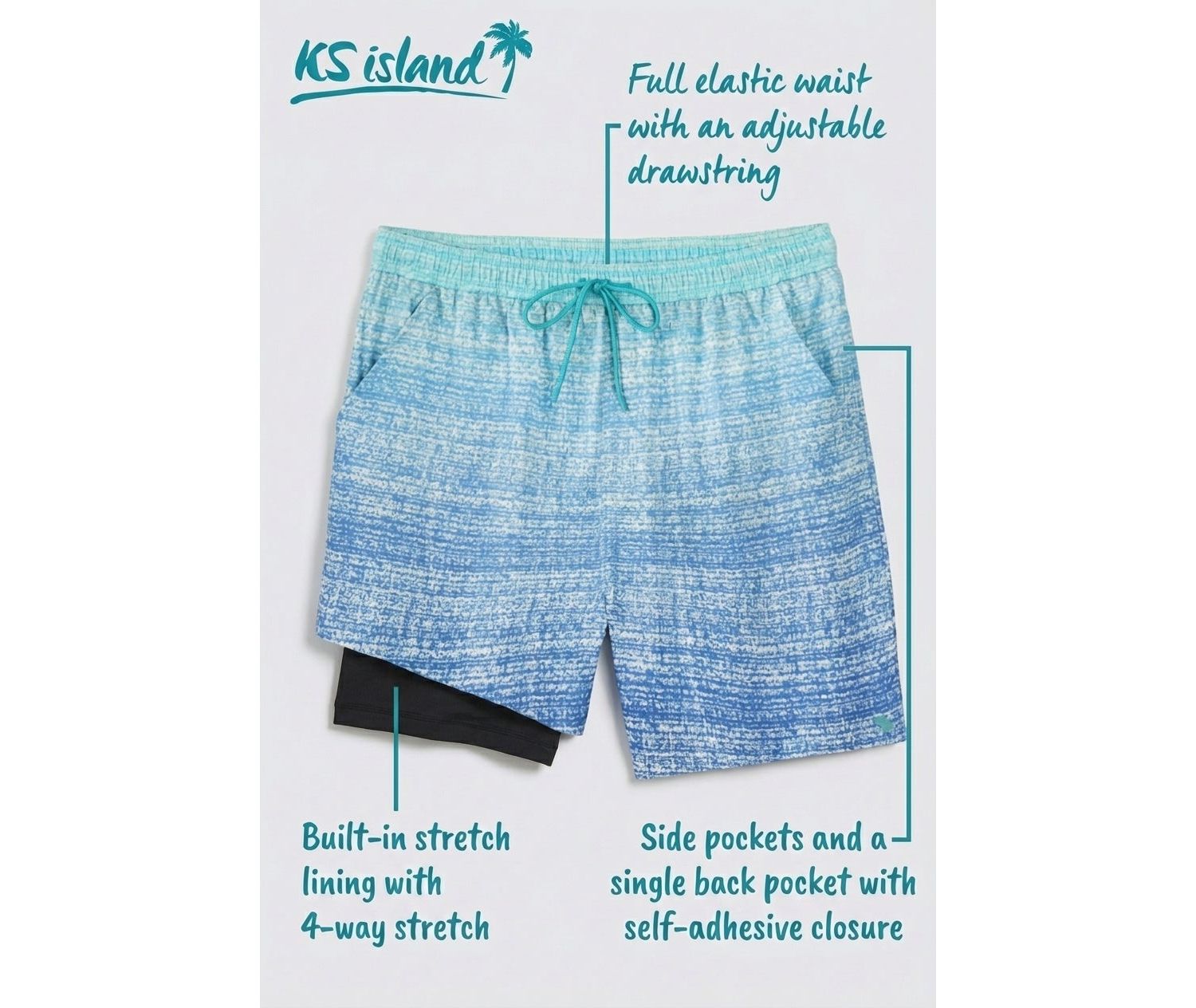 Men's 5" Swim Shorts with Super Stretch Liner