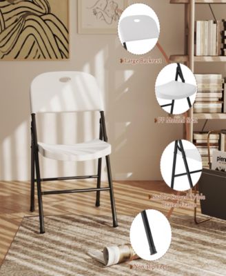 Portable Folding Chair Set with Durable Steel Frame 4 Pack