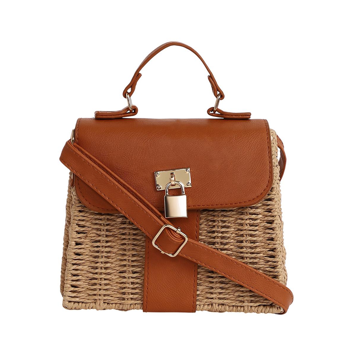 Women's The Riviera-Straw Hand Bag - Chocolate Brown - Brown
