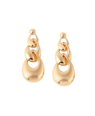 Womens White Chainlink Drop Earrings