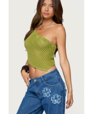 Women's Daley Asymmetric One Shoulder Crochet Top