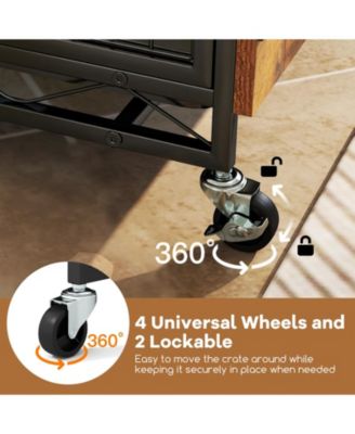 Industrial Dog Kennel Dog Crate Furniture with Storage Shelves