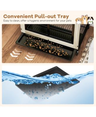 Industrial Dog Kennel Dog Crate Furniture with Storage Shelves