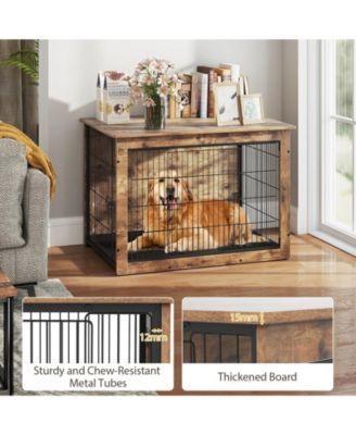 Dog Crate Furniture with Cushion and Double Doors for Small/Medium Dogs