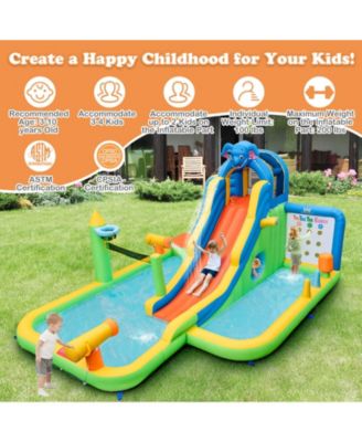 Inflatable Water Slide with Splash Pool and Climbing Wall for Oudoor Indoor without Blower