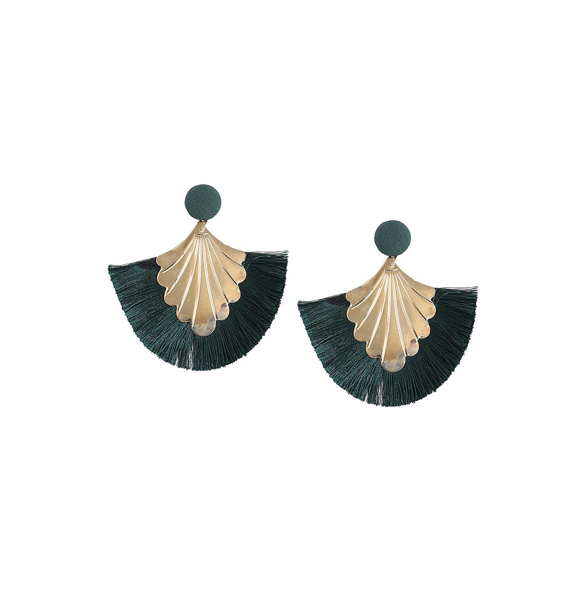 Sohi Women's Gold Tassel Drop Earrings