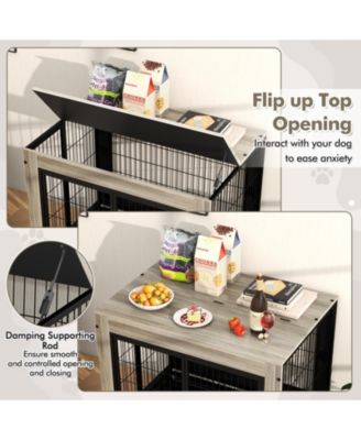Industrial Dog Kennel with Flip-up Top 3 Lockable Doors and Removable Tray