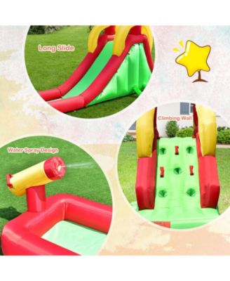 Inflatable Water Slide Bounce House with Climbing Wall Jumper and 480W Blower