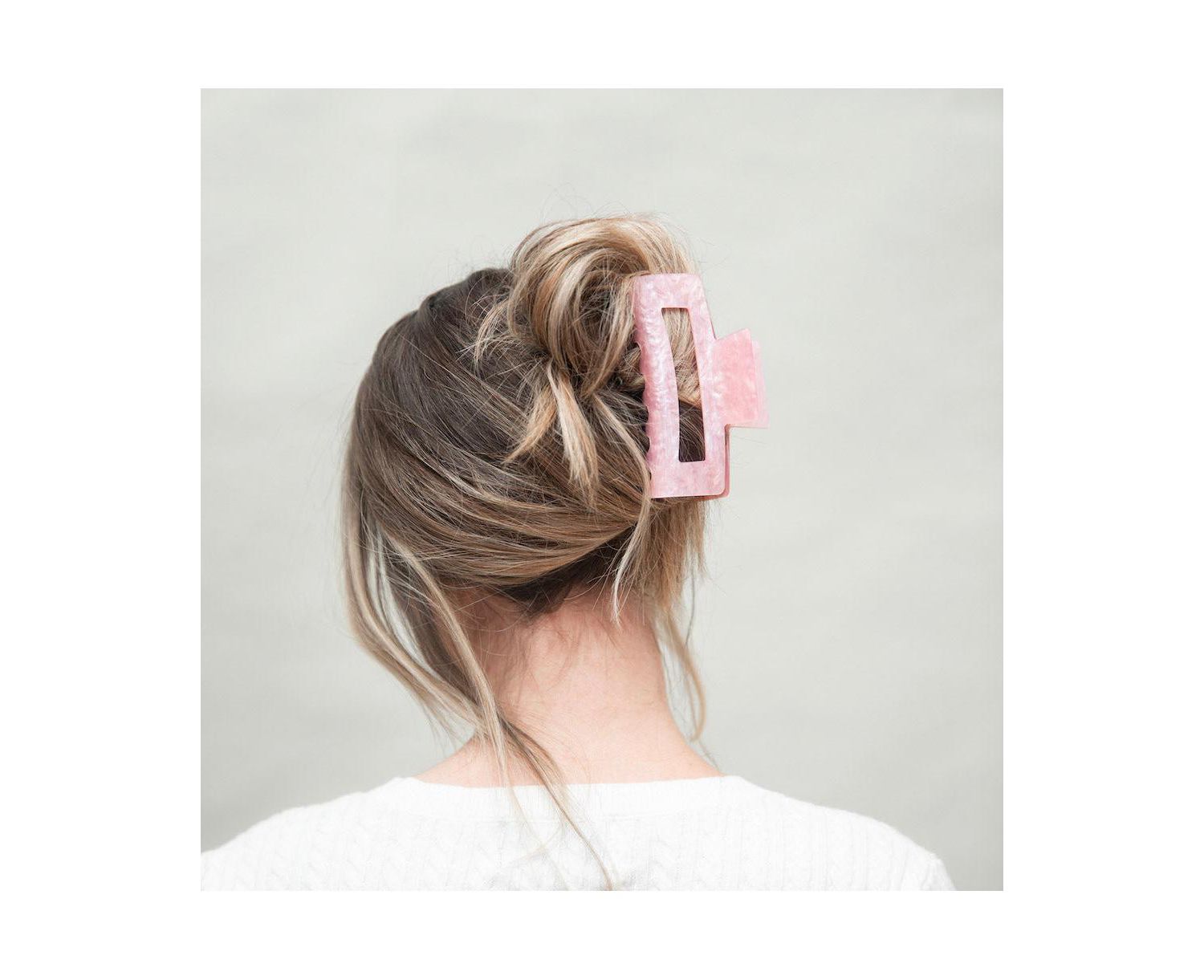 Large Rectangle Claw Clip - Pink