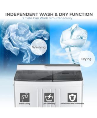 Twin Tub Portable Washing Machine with Timer Control and Drain Pump for Apartment
