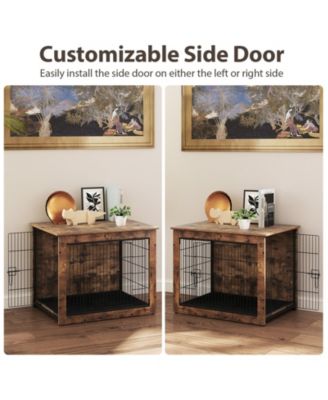 Dog Crate Furniture with Cushion and Double Doors for Small/Medium Dogs