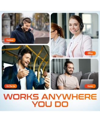 Delton 32Y Wired Computer Headset, MS Teams Compatible, Stereo Headphones With Dual Noise-Cancelling Microphones, In-Line Controls, On-Ear USB Headset for PC, Laptop - Black