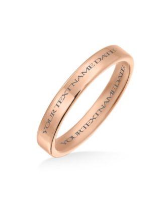 Plain Simple Thin Flat Band Rings Polished Titanium Comfort Fit 3MM