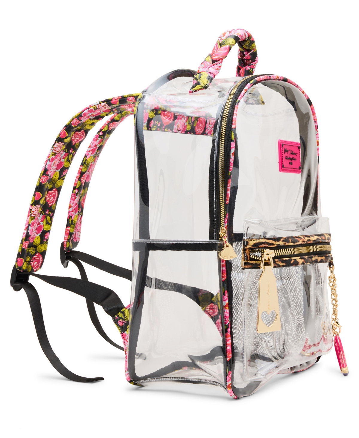 Betsey Johnson Wild Child Clear Large Backpack With Pouch In Multi