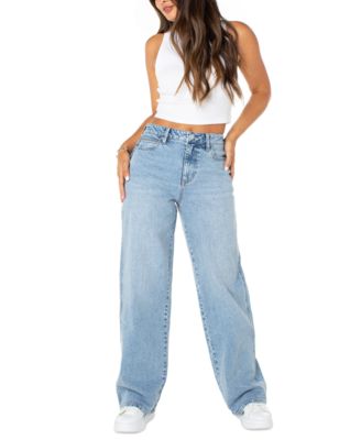 Celebrity Pink - Juniors' High Rise Baggy Wide-Leg Curvy Jeans
