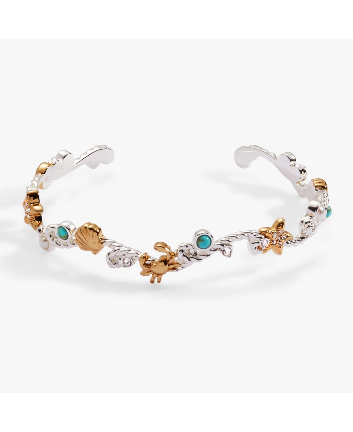 Whimsical Seaside Rope Cuff - Silver