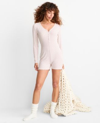 Women's Heather Rib-Knit Romper