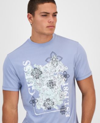 Men's Faded Flower Short Sleeve Logo Graphic T-Shirt