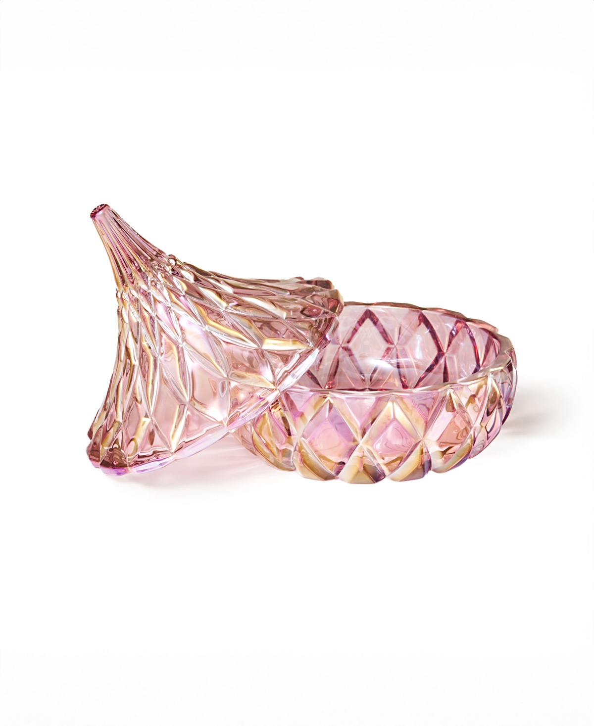 Godinger Candy Dish, Iridescent Hershey's Kiss In Pink