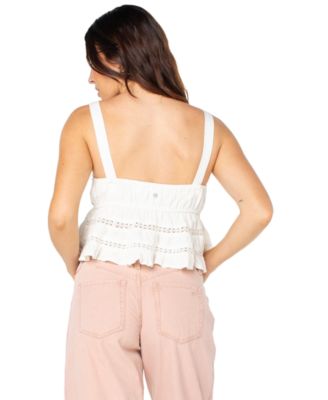 Juniors' Layla V-Neck Peplum Tank Top