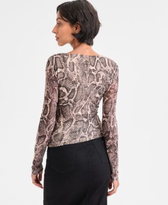 Women's Bernardette Asymmetrical-Neck Long-Sleeve Top
