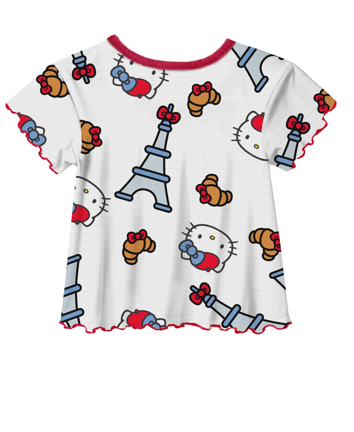 Hello Kitty Toddler And Little Girls 2-piece T-shirt And Denim Overall Set In Blue